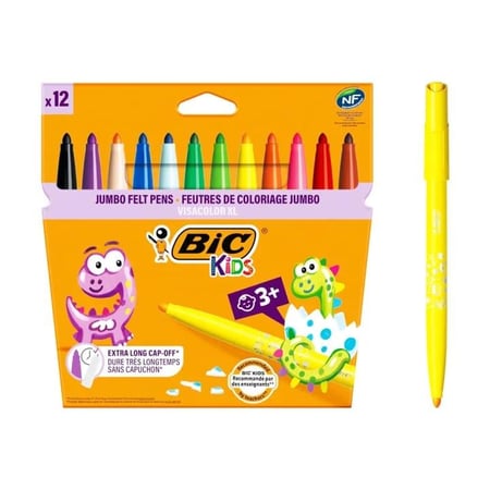 Feutres de coloriage pointe large 4,5 mm - BIC - Couleurs assorties - Visacolor XL