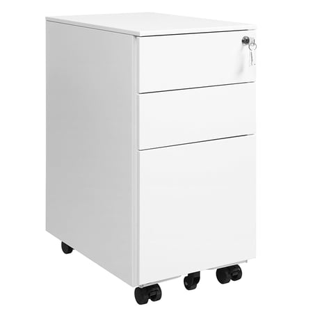 Caisson de bureau à roulettes avec 3 tiroirs et classeur suspendu 30