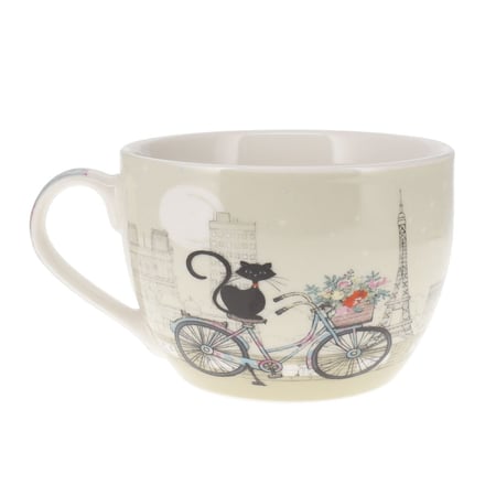 Bol en porcelaine chat à vélo Paris 500 ml