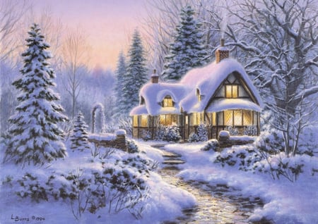 Puzzle 500 pièces - Winter's Blanket Wouldbie Cottage - Bluebird Puzzle