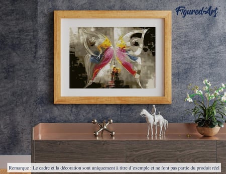 Peinture par Numéro Figured'Art - Papillon Abstrait Coloré - Kit de Loisir Créatif DIY Numéro d'Art Complet - 40x50cm sans châssis en bois