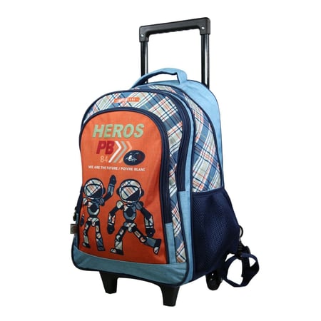 Sac à dos à roulettes Poivre Blanc Robots Orange - BAGTROTTER