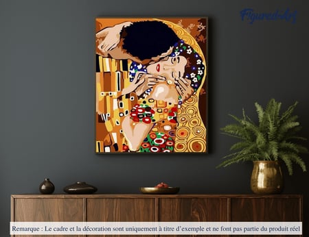 Peinture par Numéro Figured'Art - Tendre Baiser - Kit de Loisir Créatif DIY Numéro d'Art Complet - 40x50cm sans châssis en bois