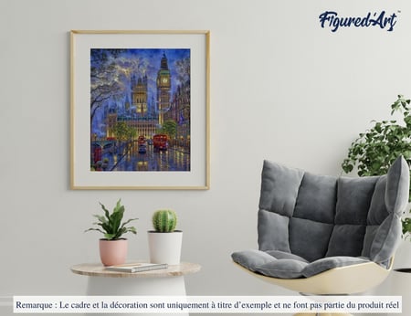 Peinture par Numéro Figured'Art - Londres dans la Pénombre - Kit de Loisir Créatif DIY Numéro d'Art Complet - 40x50cm sans châssis en bois