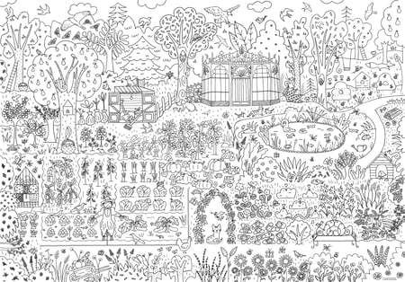 Mes posters à colorier Le jardin