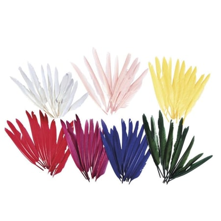 Plumes indiennes, 17,5 cm, sachet 75 pces, assorties