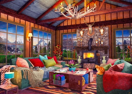 Puzzle 500 pièces - Cabin Holiday Home - Bluebird Puzzle