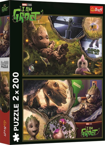 Puzzle 200 pièces - 2 Puzzles - Je Suis Groot - Marvel Les Gardiens De La Galaxie - Trefl