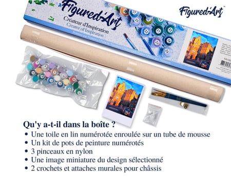 Peinture par Numéro Figured'Art - Rue Edinburgh - Kit de Loisir Créatif DIY Numéro d'Art Complet - 40x50cm sans châssis en bois