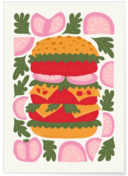 Affiche Burger Gourmet | A3 : 29,7x42cm