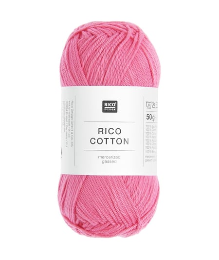 Coton à tricoter ou à crocheter Rico Cotton - Rico Design 301 Pink