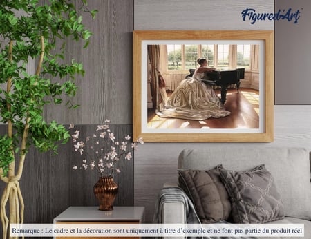 Peinture par Numéro Figured'Art - Ambition d'une jeune pianiste - Kit de Loisir Créatif DIY Numéro d'Art Complet - 40x50cm sans châssis en bois