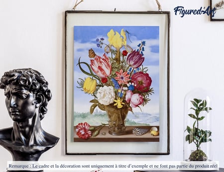 Peinture par Numéro Figured'Art - Bouquet de Fleurs - Ambrosius Bosschaert - Kit de Loisir Créatif DIY Numéro d'Art - 40x50cm sans châssis en bois