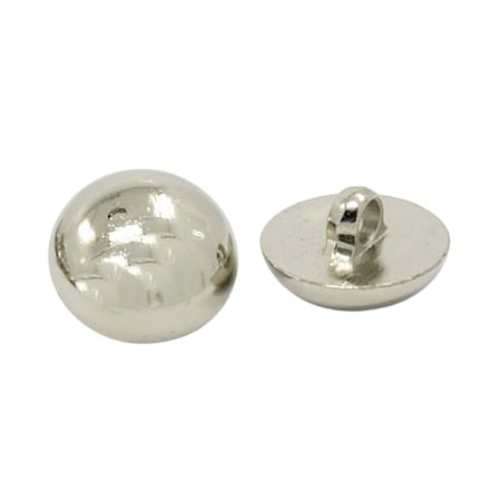 10 BOUTONS de TIGE Acrylique Argenté Demi-rond diamètre 18 mm 1 trou - creation couture Diy