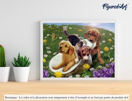 Peinture par Numéro Figured'Art - Jeux entre amis - Kit de Loisir Créatif DIY Numéro d'Art Complet - 40x50cm sans châssis en bois