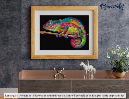 Peinture par Numéro Figured'Art - Caméléon Pop Art - Kit de Loisir Créatif DIY Numéro d'Art Complet - 40x50cm sans châssis en bois