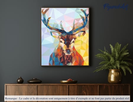 Peinture par Numéro Figured'Art - Renne Moderne - Kit de Loisir Créatif DIY Numéro d'Art Complet - 40x50cm sans châssis en bois
