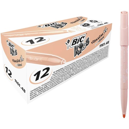 Lot de 12 feutres de coloriage pointe large - BIC - KIDS VISACOLOR XL - Chair