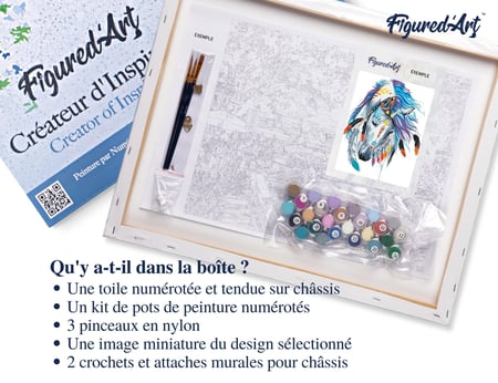 Peinture par Numéro Figured'Art avec Cadre - Cheval de Fête - Kit de Loisir Créatif DIY Numéro d'Art Complet - 40x50cm toile tendue sur châssis