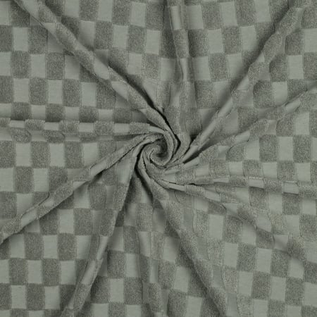 Tissu Jersey carreaux éponge uni Vert kaki