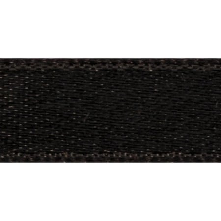 Ruban de satin, 7 mm, rouleau 10 m, noir