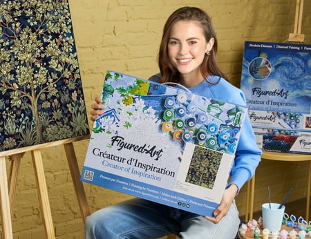 Peinture par Numéro Figured'Art avec Cadre - Arbre de Vie - Kit de Loisir Créatif DIY Numéro d'Art Complet - 40x50cm toile tendue sur châssis