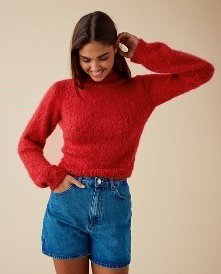 Kit Tricot Pull Facile Femme Framboise CERISE 50/52 Kits et