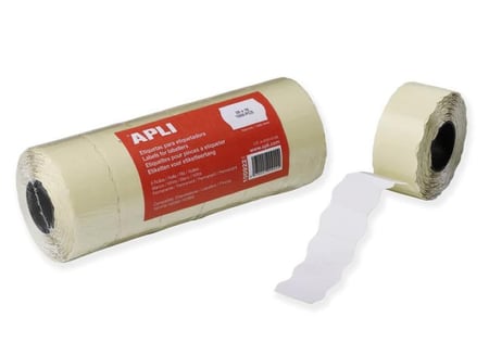 Étiquettes rectangles 26 x 16 mm blanc adhésif permanent bords sinusoïdal 6 u.