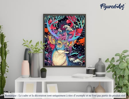 Peinture par Numéro Figured'Art - Renne de Noël Moderne - Kit de Loisir Créatif DIY Numéro d'Art Complet - 40x50cm sans châssis en bois