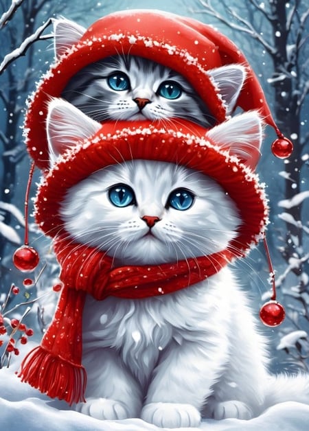 Puzzle 300 pièces - Kitties in the Winter - Bluebird Puzzle