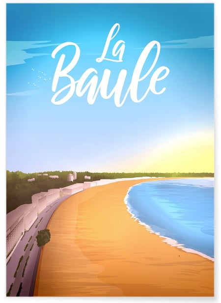Affiche ville La Baule | A3 : 29,7x42cm
