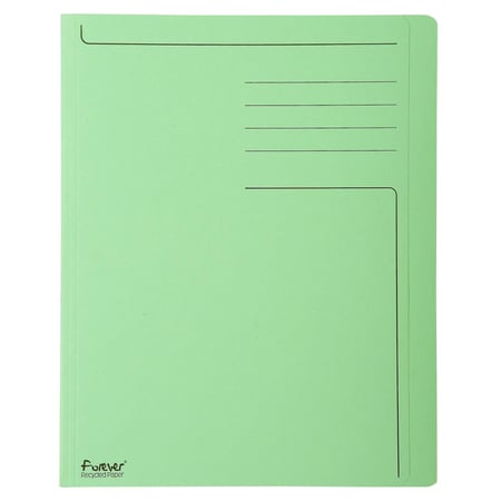 Chemise rigide à bord décalé Forever® 280g/m2 avec impression - 24x32cm - Vert vif - x 100 - Exacompta
