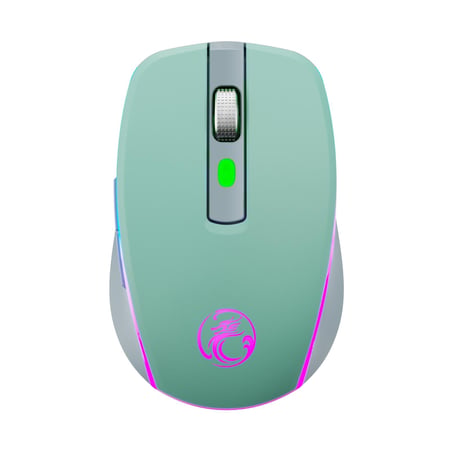 Souris Gaming Sans Fil Silencieuse RGB Rose 6 Boutons Bluetooth Type-C Vert YONIS