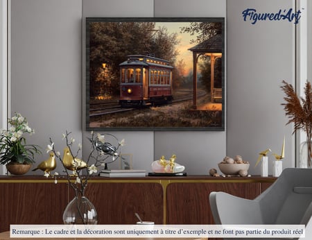 Peinture par Numéro Figured'Art - Gare de tramway - Kit de Loisir Créatif DIY Numéro d'Art Complet - 40x50cm sans châssis en bois