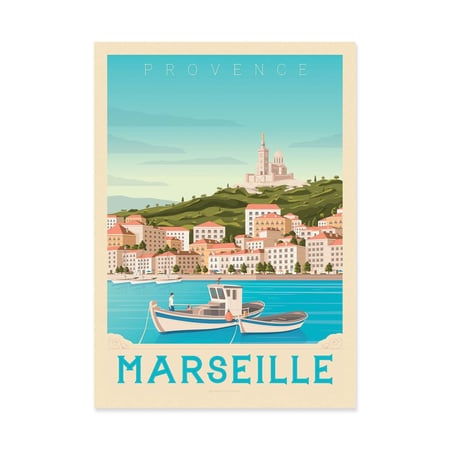 Affiche 30x40 cm - Marseille - Olahoop Travel Posters