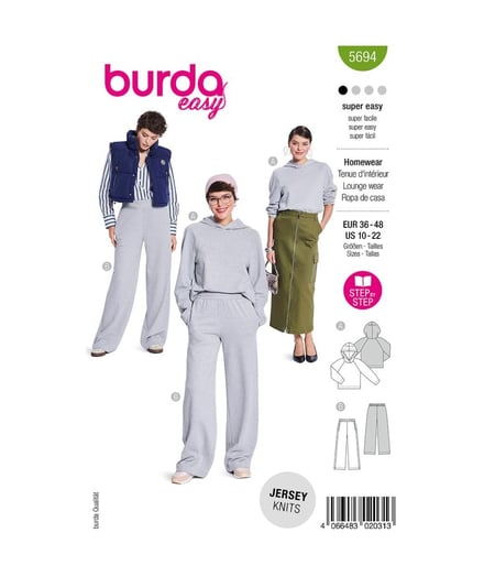 Patron Burda 5694 - Sweatshirt taille n°FR 36-48