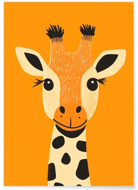 Affiche Girafe souriante | A3 : 29,7x42cm
