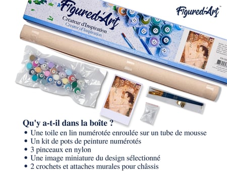 Peinture par Numéro Figured'Art - Mère et Enfant de Klimt - Kit de Loisir Créatif DIY Numéro d'Art Complet - 40x50cm sans châssis en bois
