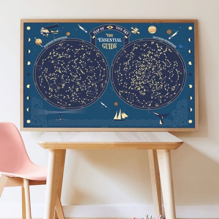 Poster découverte avec stickers carte du ciel PHOSPHO