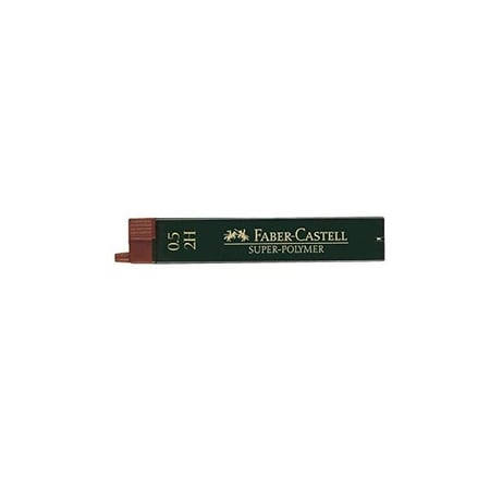 Mine de rechange pour porte-mine FABER-CASTELL - Polymère - 0,5 mm - 2H - Lot de 12