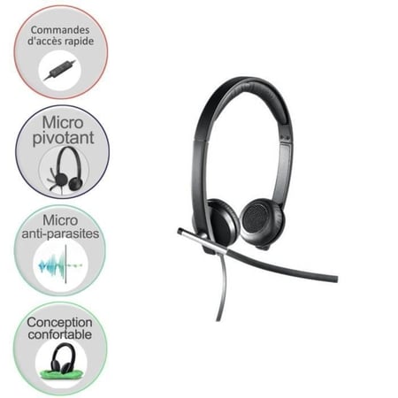 Casque - Filaire - H650E - Micro stéréo - Gris