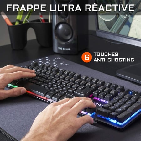 Pack Combo Gaming GLAB Krypton - Clavier + Souris - Performant - Esport - Noir