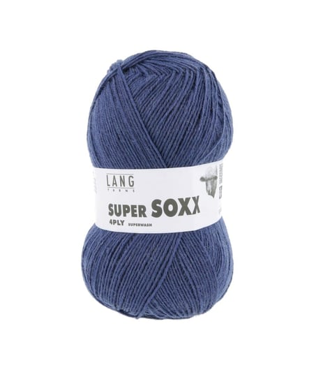 Pelote à tricoter SUPER SOXX 4 fils - 100 Gr - Lang Yarns - La laine à chaussettes incontournable 0034 Bleu
