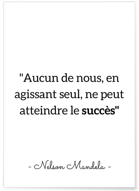 Affiche Mandela 'Aucun de nous...' | A3 : 29,7x42cm