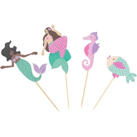 Kit 24 Caissettes et Déco Cupcakes - Sirène