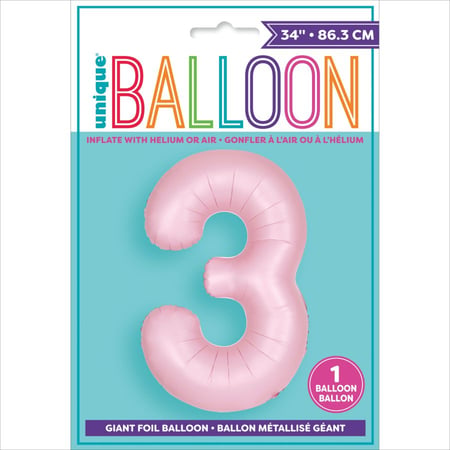 Ballon Géant Rose Mat - Chiffre 3