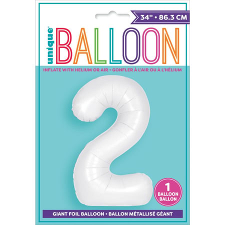 Ballon Géant Blanc Mat - Chiffre 2