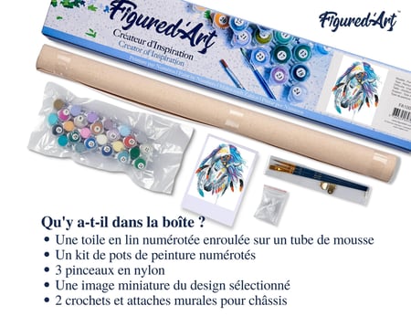 Peinture par Numéro Figured'Art - Cheval de Fête - Kit de Loisir Créatif DIY Numéro d'Art Complet - 40x50cm sans châssis en bois
