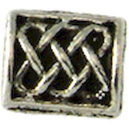 MégaCréa - Perle métal rectangle plat 7 mm Argenté 10 pièces