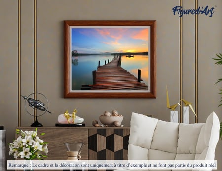 Peinture par Numéro Figured'Art - Chemin sur l'eau - Kit de Loisir Créatif DIY Numéro d'Art Complet - 40x50cm sans châssis en bois
